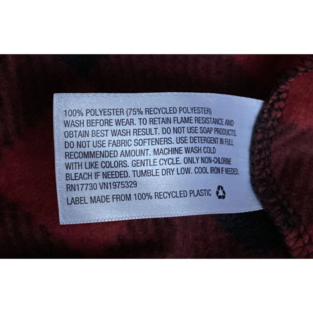 Kids' Buffalo Plaid Fleece Robe Size 6 Red Black‎ Check Christmas Cabin Lounge